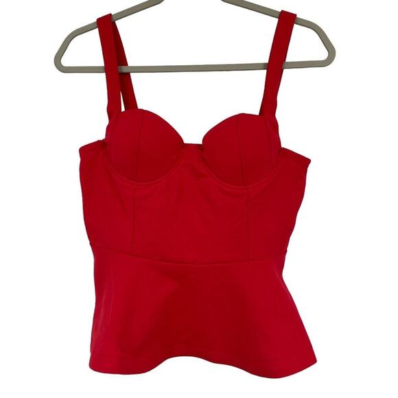 Love X Design Red Strappy Padded Flowy Tank Top Blouse Shirt Top NEW Medium - Picture 1 of 10